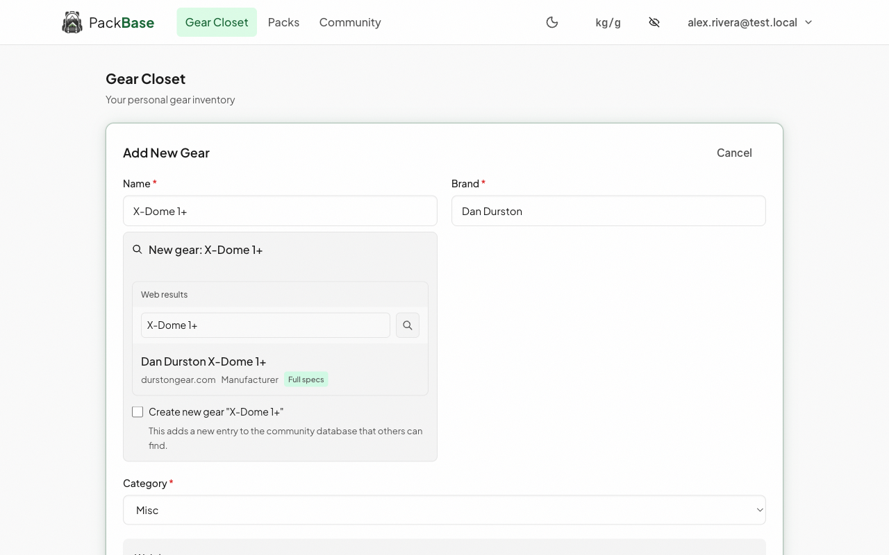 Web search results showing 'Full specs' badge on manufacturer result