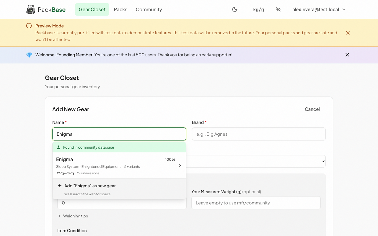 Variant smart search showing quick-select buttons for gear specifications